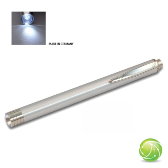 AKKUPOINT ALU DIAGNOSTICLIGHT Zertifizierte Pupillenleuchte LED WEISS mit Druckknopf / silber