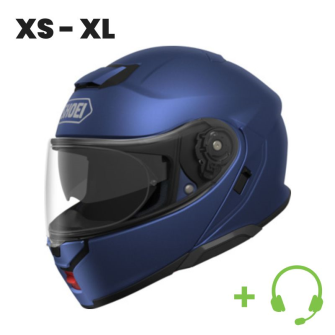 SHOEI Neotec 3 Casque flip-up motocycliste P/J homologu&#233; avec Headset CT / BLEU MAT / M