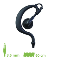 Flexibel earphone with 60 cm coiled cable for monophone / 3.5 mm jack straight