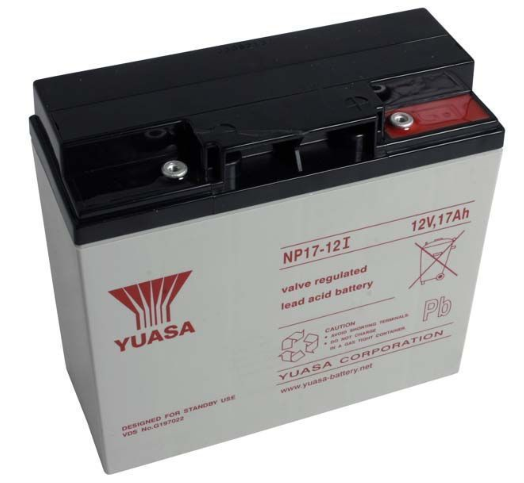 12V 17Ah Battery, Sealed Lead Acid battery (AGM), B.B. Battery BP17-12,  VdS, 181x76x166 mm (LxWxH), Terminal B1 (Fitting M5 bolt and nut)